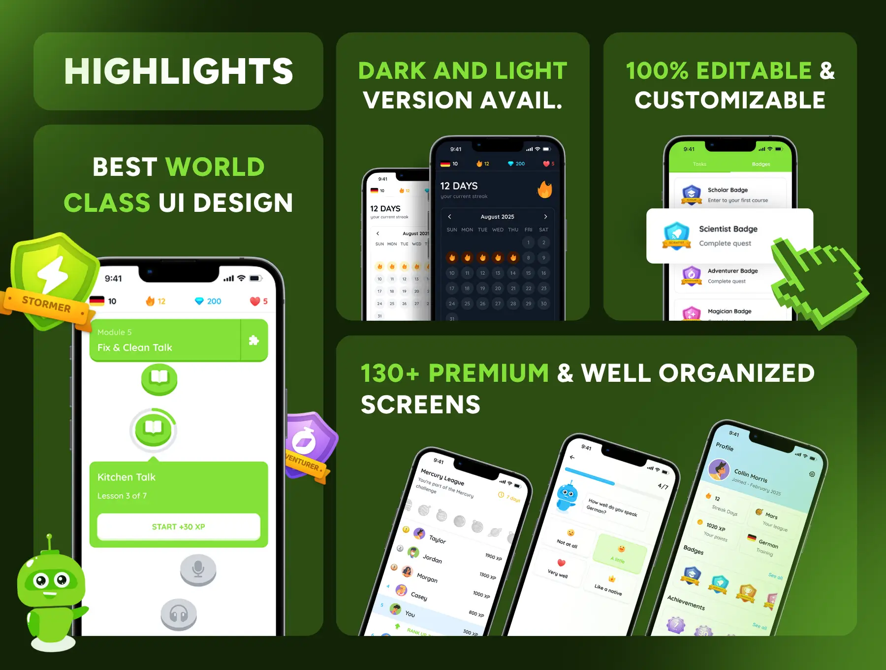 language-learning-app-ui-kit