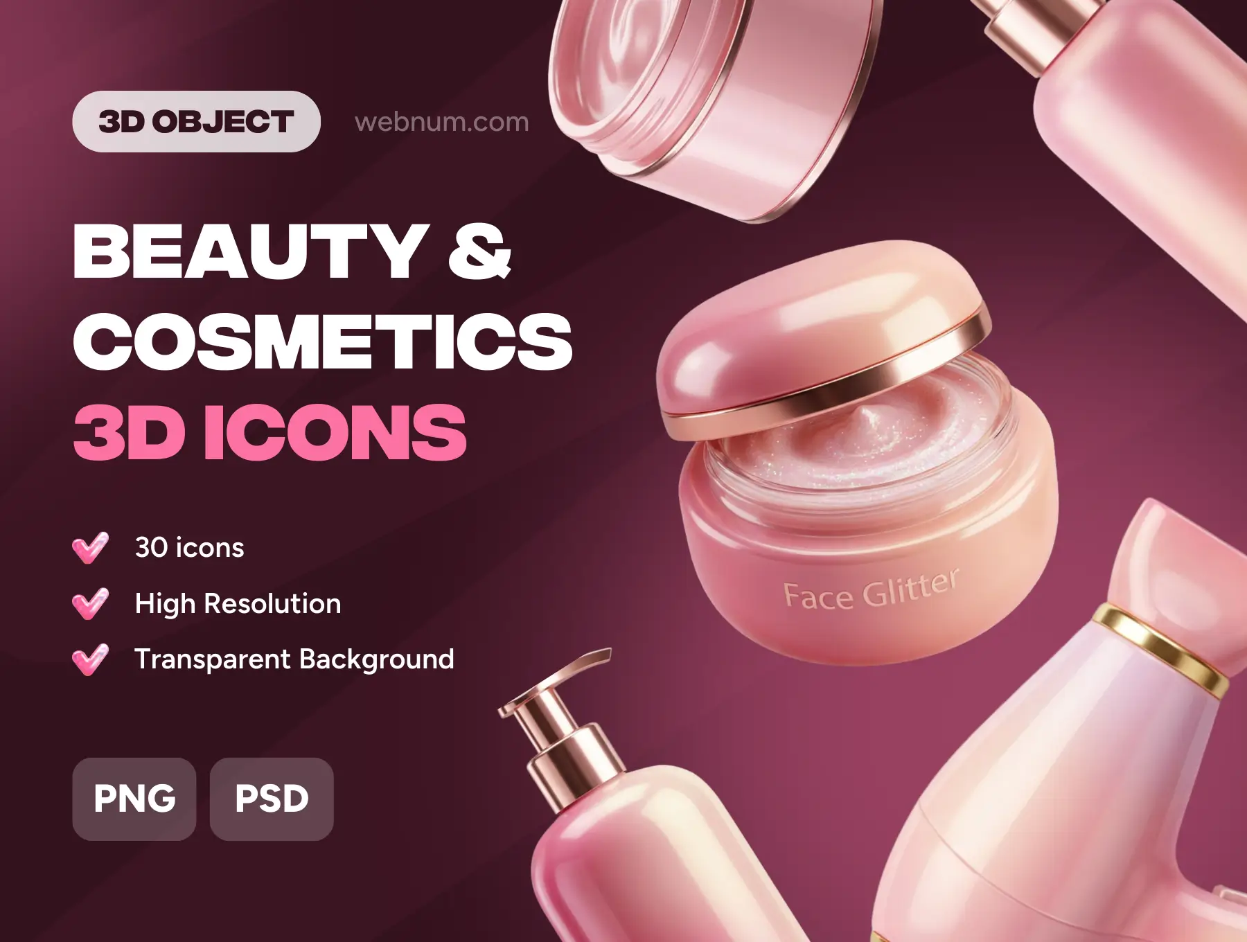 Beauty & Cosmetics 3D icons