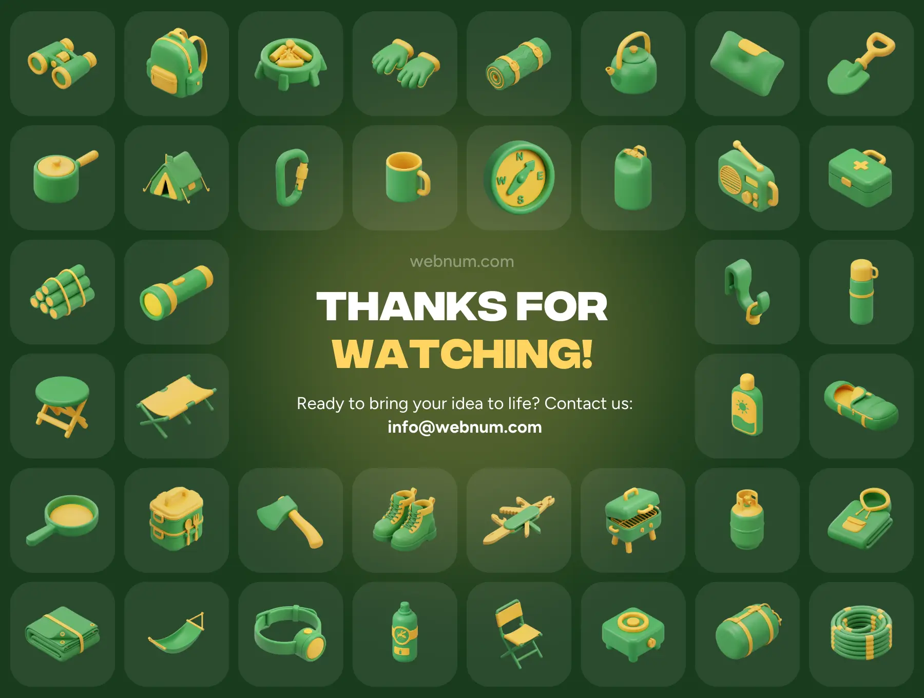 Camping Tools 3D icons - Image 7