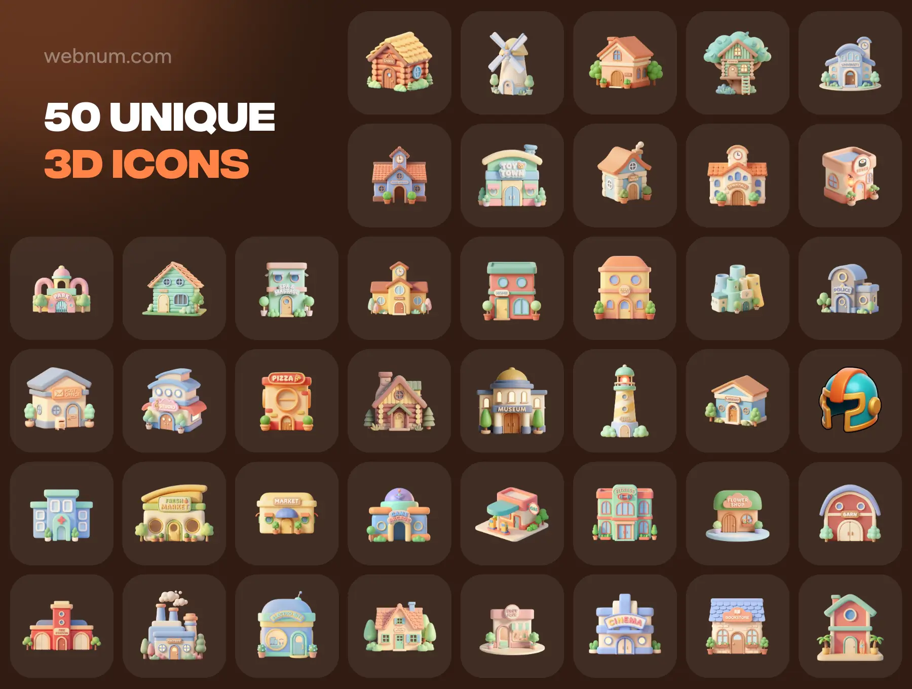 City Buildings 3D icons - Image 6