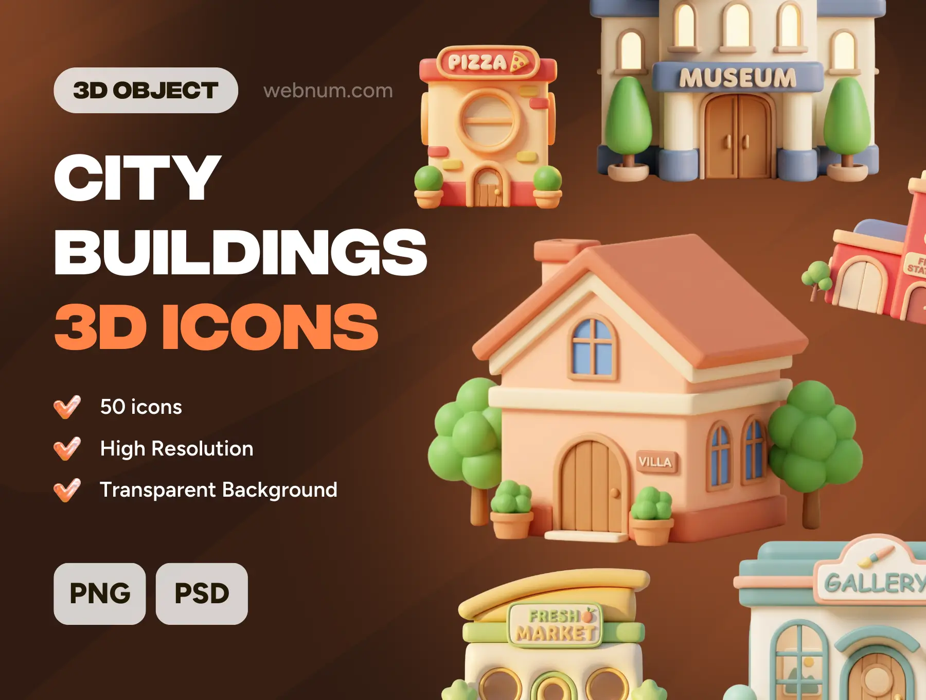 City Buildings 3D icons