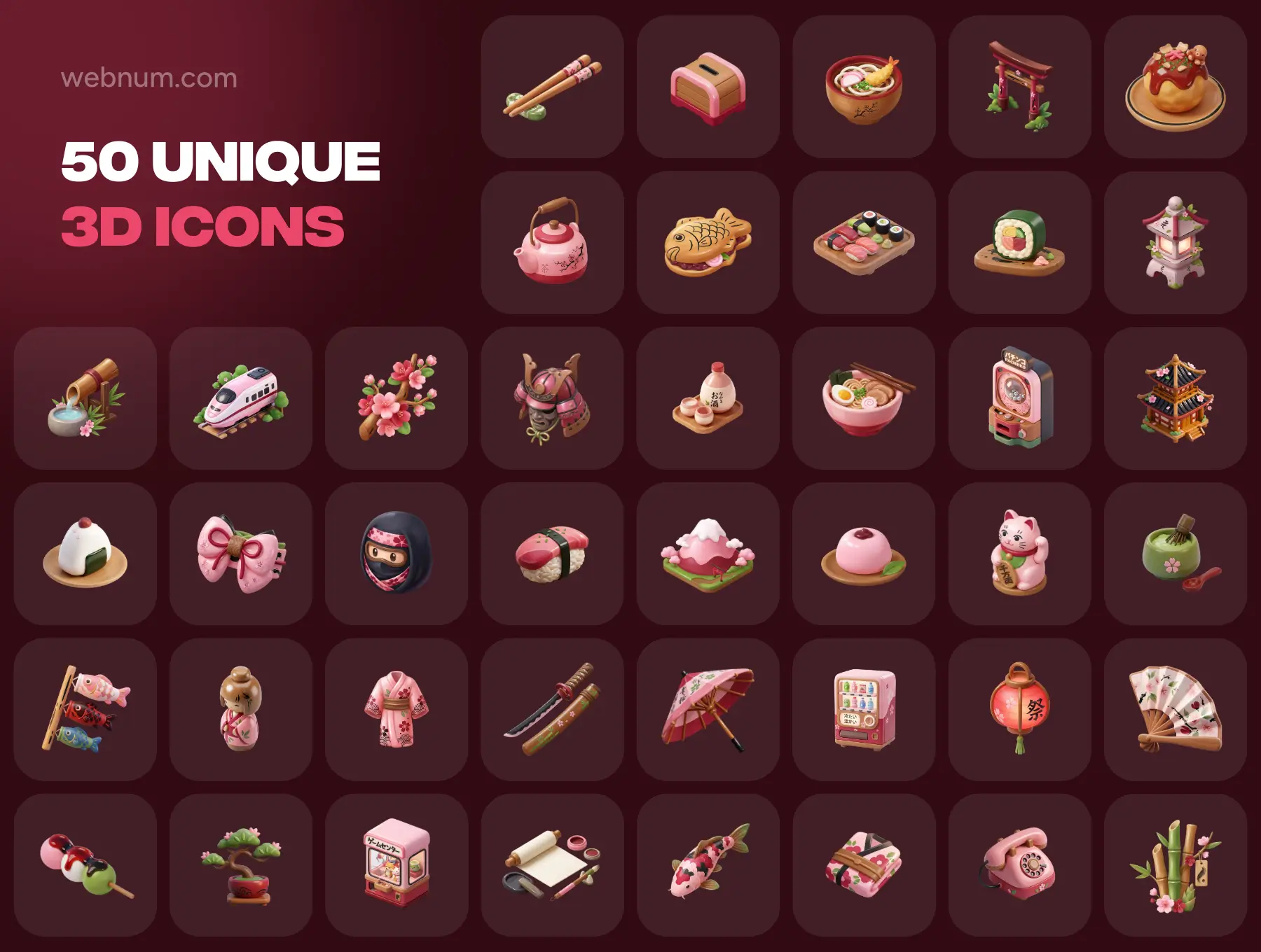 Cute Japan 3D icons - Image 6