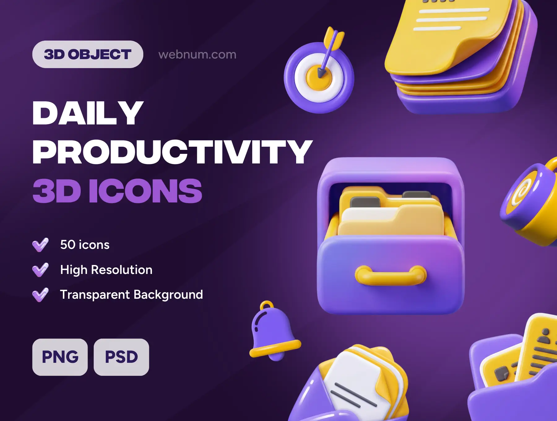 Daily Productivity 3D icons
