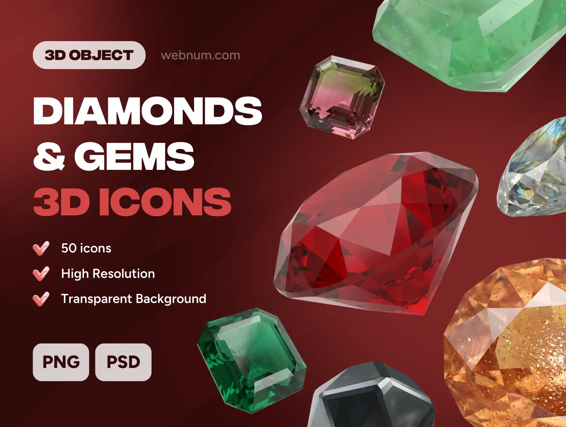 Diamonds & Gems 3D icons