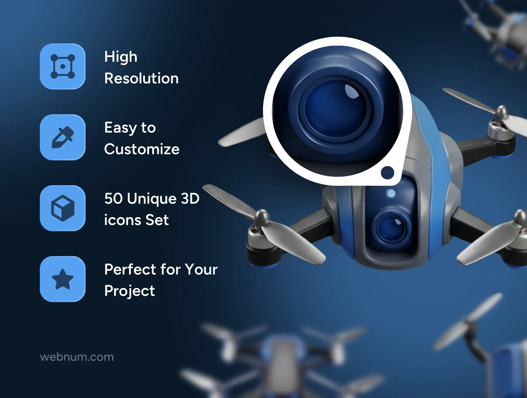 Drones 3D icons - Image 3