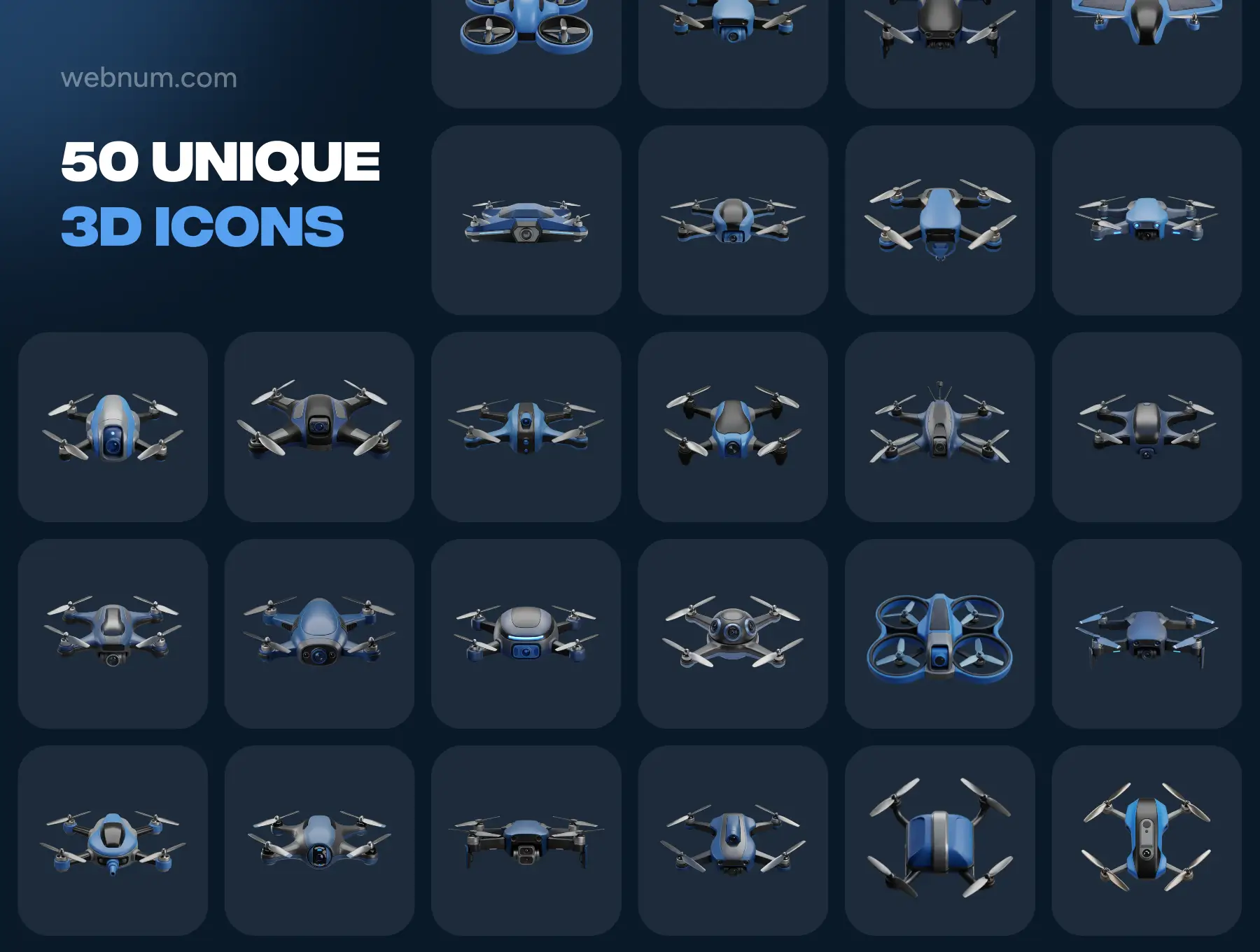 Drones 3D icons - Image 6