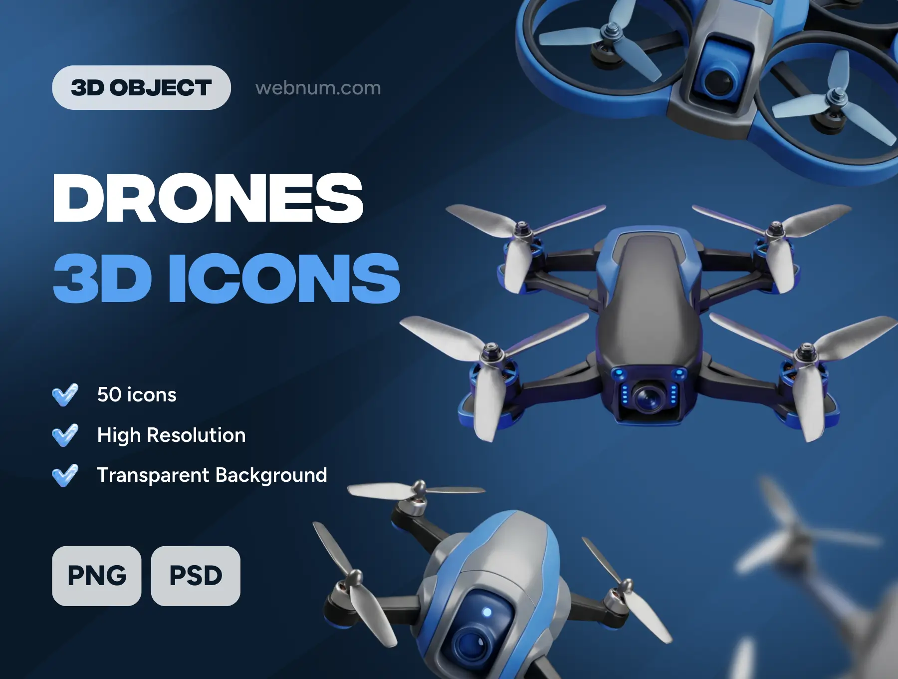 Drones 3D icons