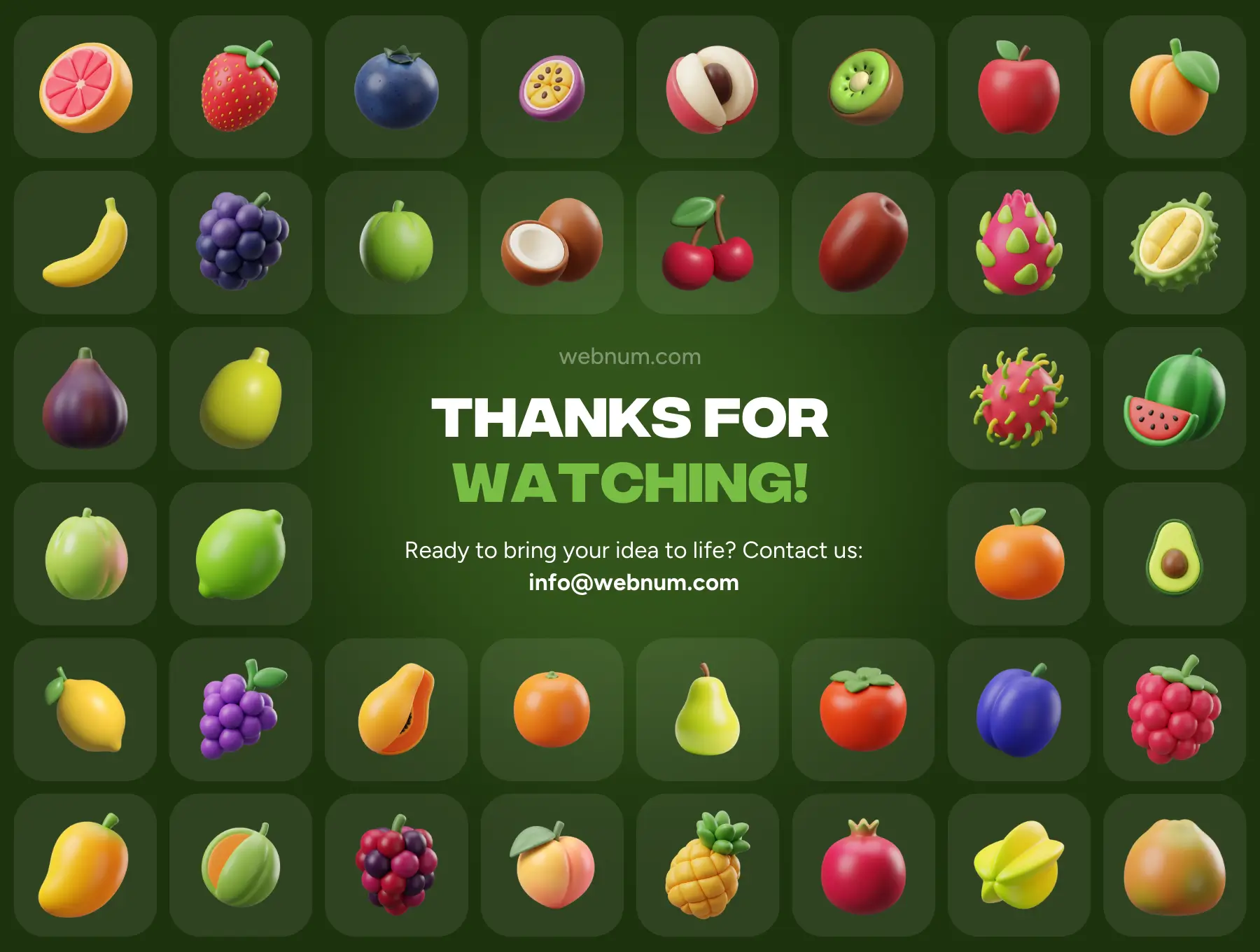 Fresh Fruits 3D icons - Image 7