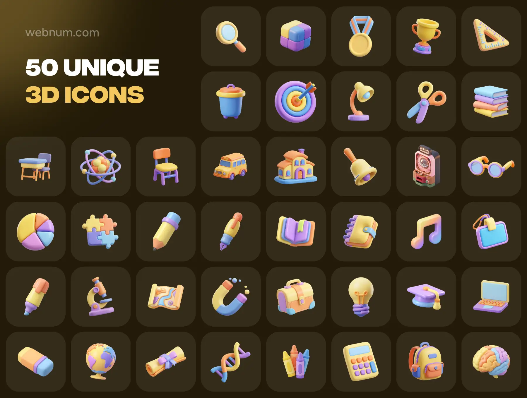 Kids Education 3D icons - Image 6