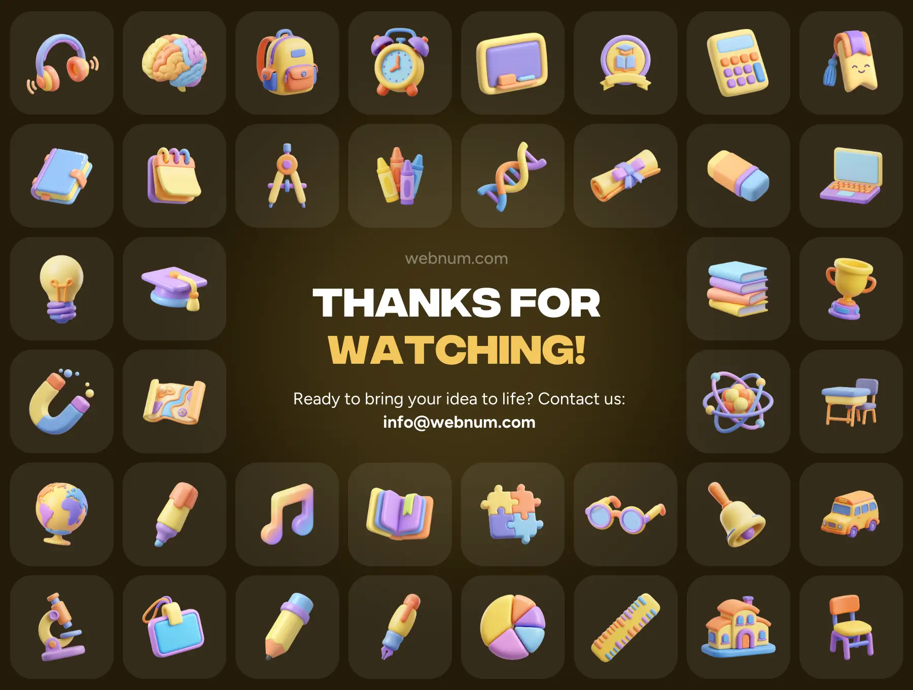 Kids Education 3D icons - Image 7