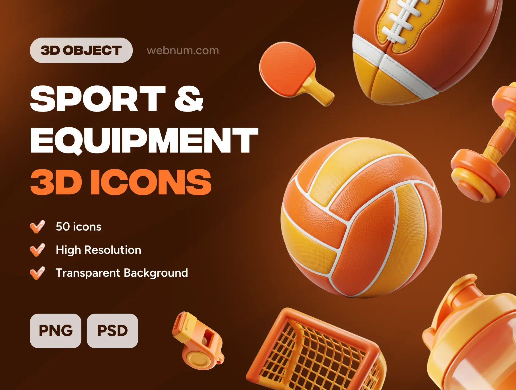Sport & Equipment 3D icons