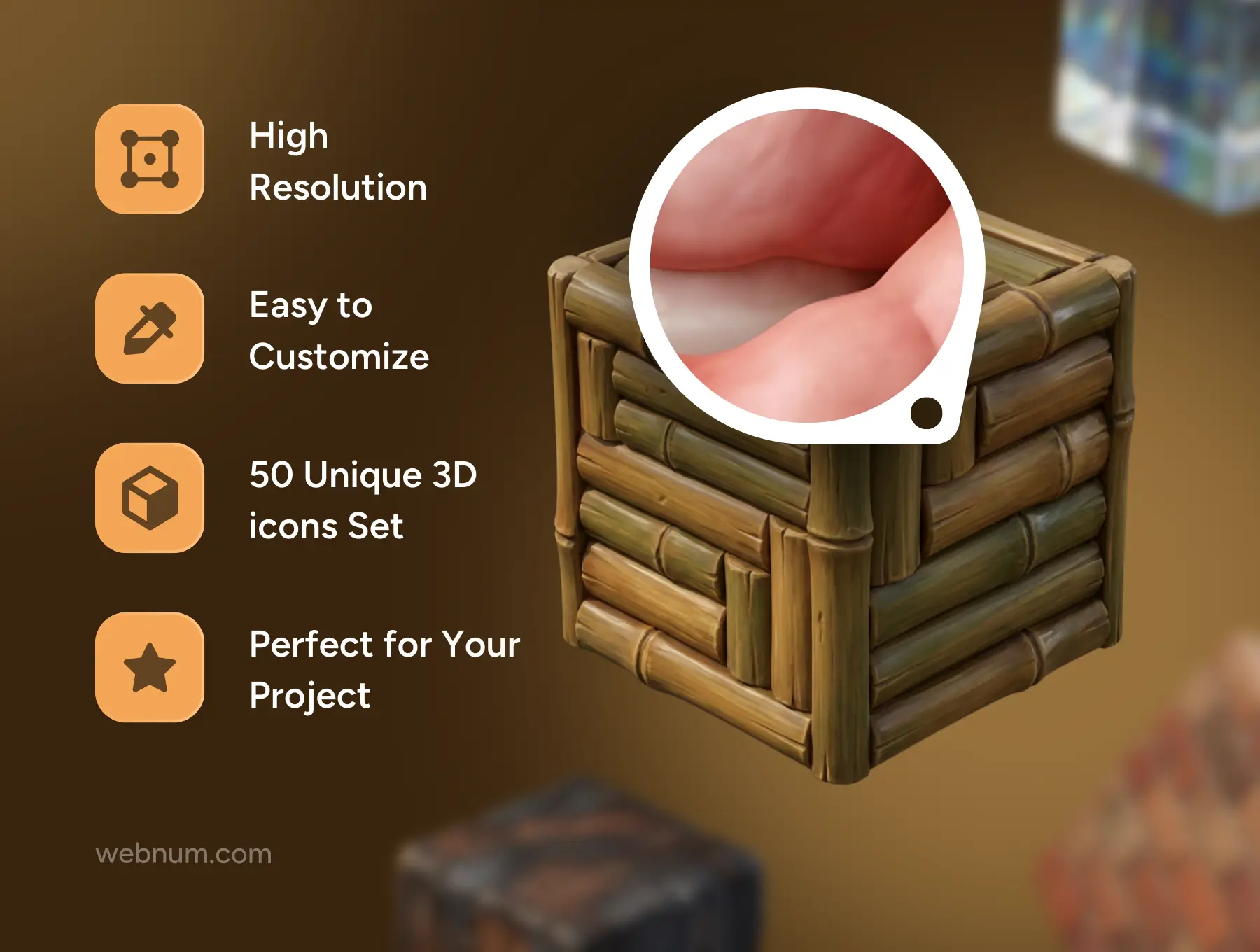 Texture Cubes 3D icons - Image 3