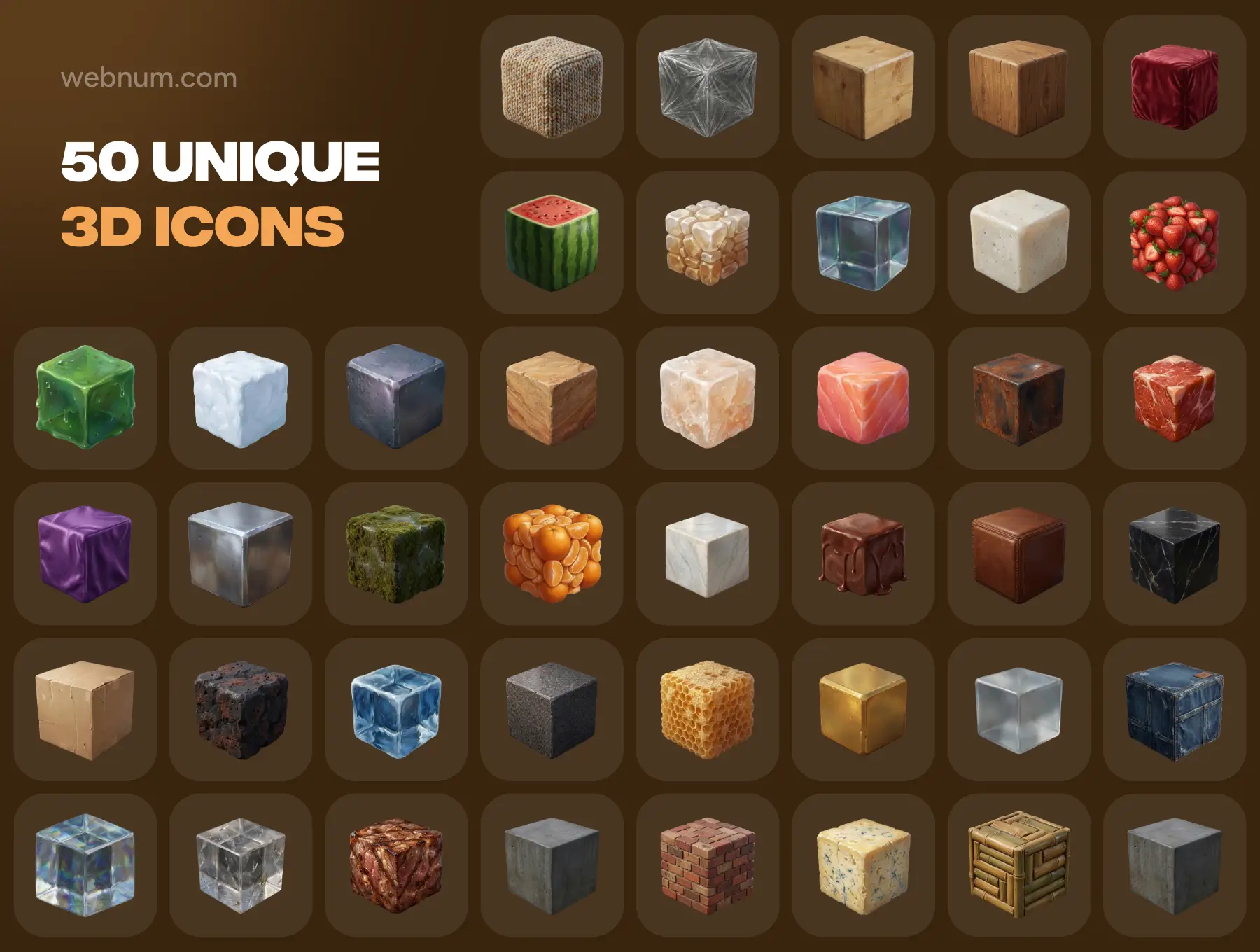 Texture Cubes 3D icons - Image 6
