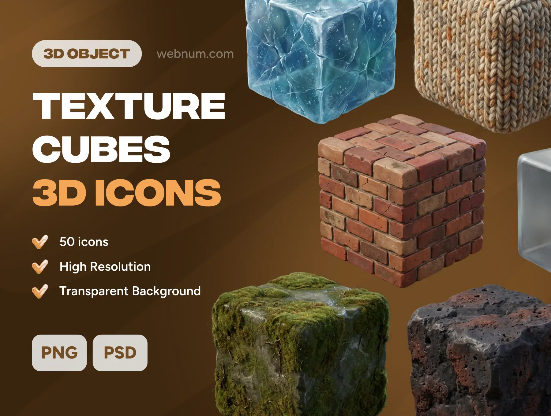 Texture Cubes 3D icons